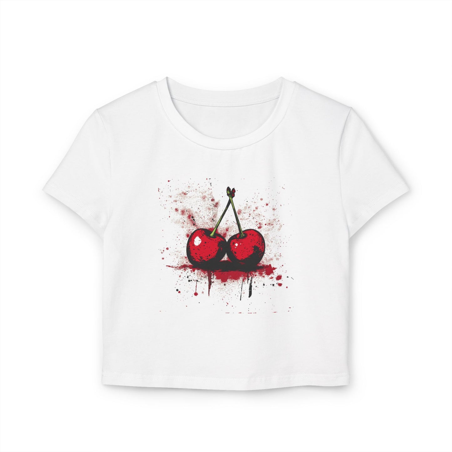 Baby Tee - Grungy 90's Style Cherries Women's Shirt