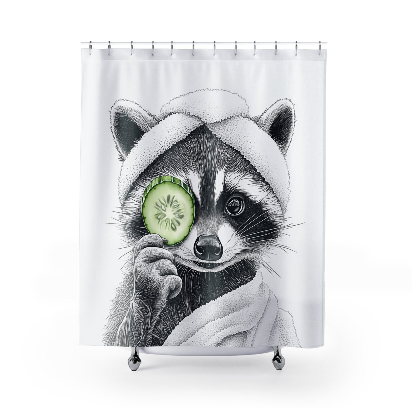 Spa Raccoon Shower Curtain