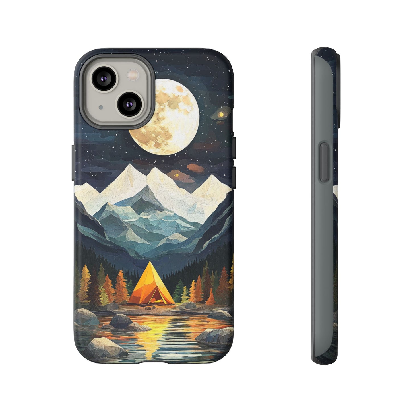 Moonlit Mountain Camping Phone Tough Case