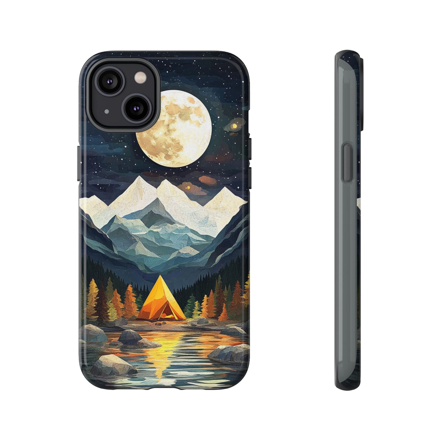 Moonlit Mountain Camping Phone Tough Case