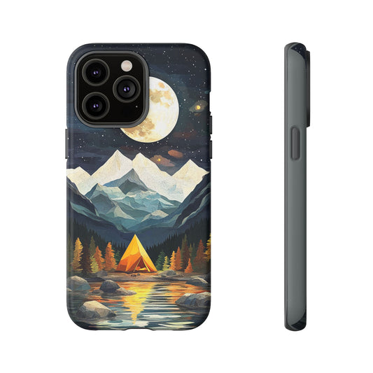 Moonlit Mountain Camping Phone Tough Case