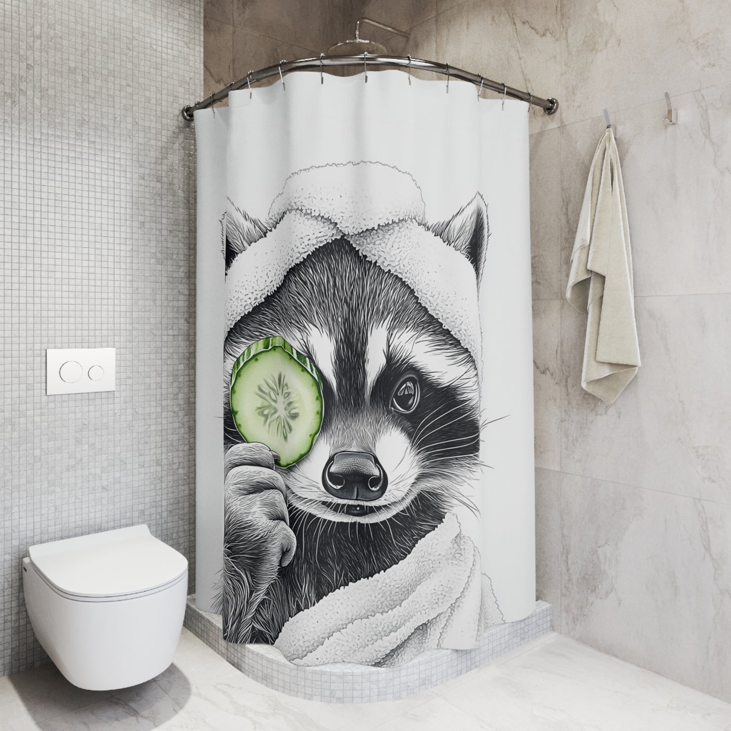 Spa Raccoon Shower Curtain