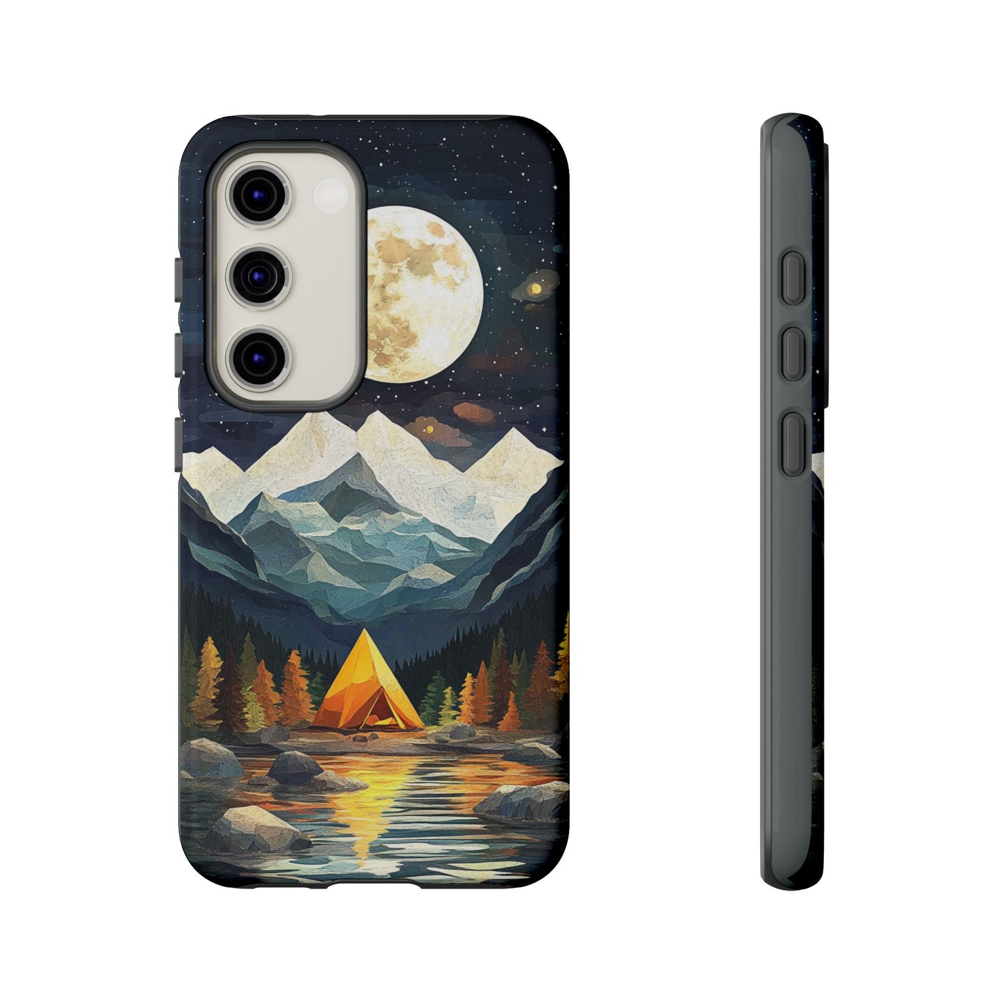 Moonlit Mountain Camping Phone Tough Case