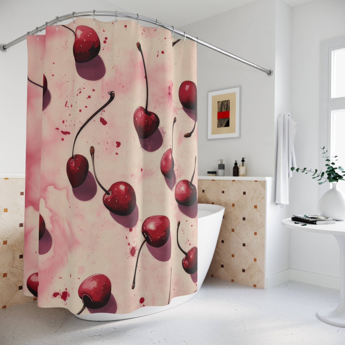 Cherry Splash Shower Curtain