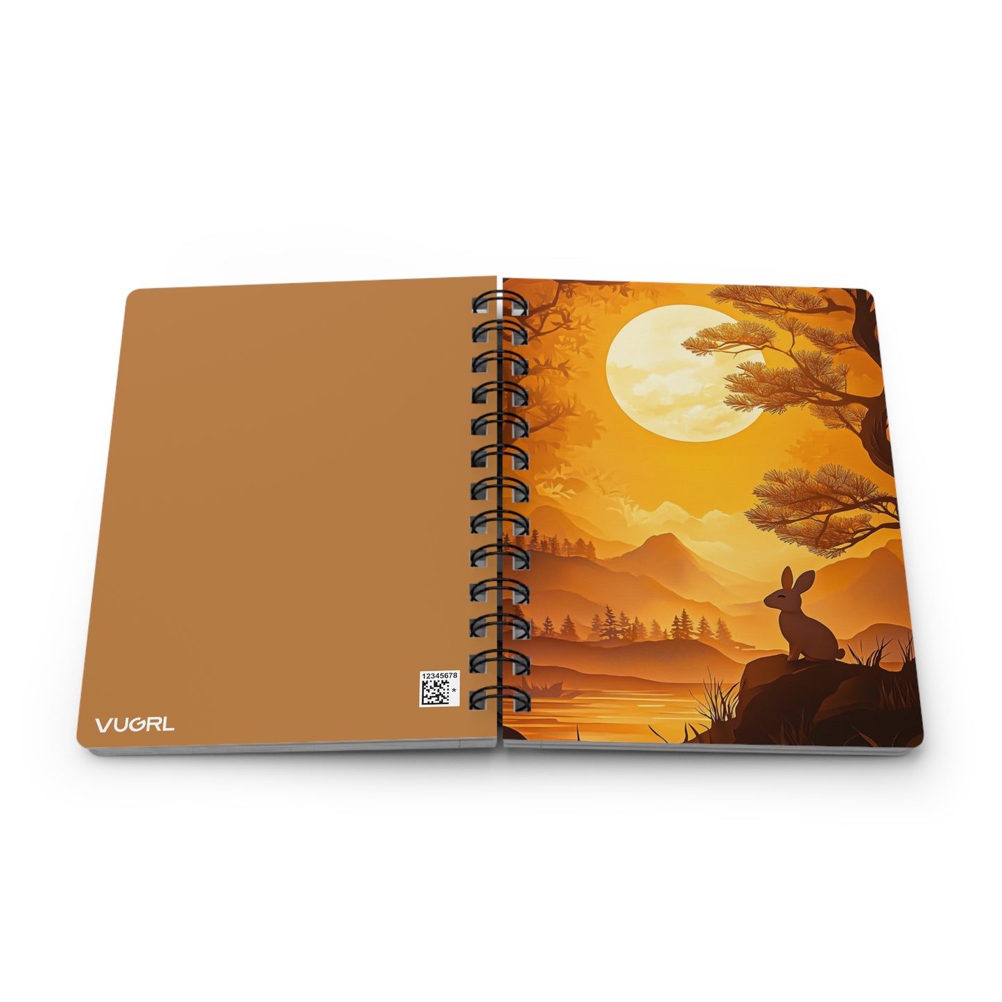 Moonlit Rabbit 03 Spiral Bound Journal - Enchanting Sunset Scene with Nature Silhouette for Writers, Dreamers and Animal Lovers