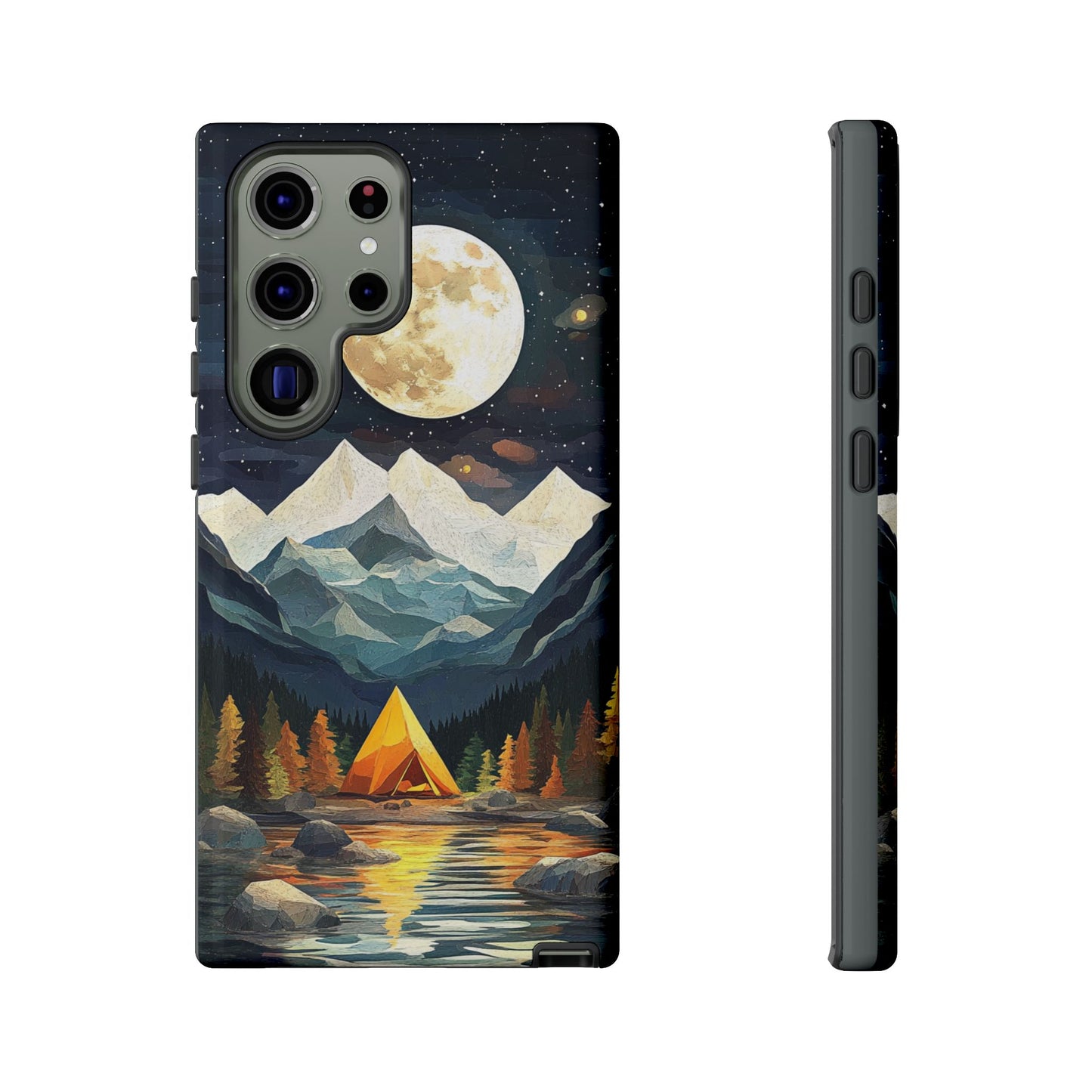 Moonlit Mountain Camping Phone Tough Case