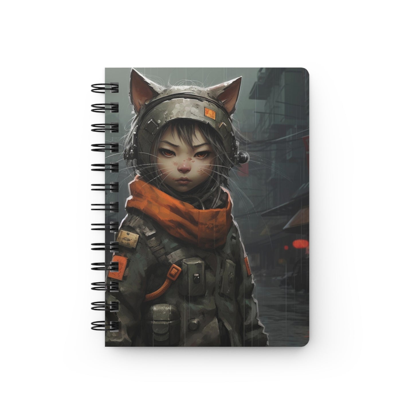 City Sentinel Cat Girl Spiral Bound Journal