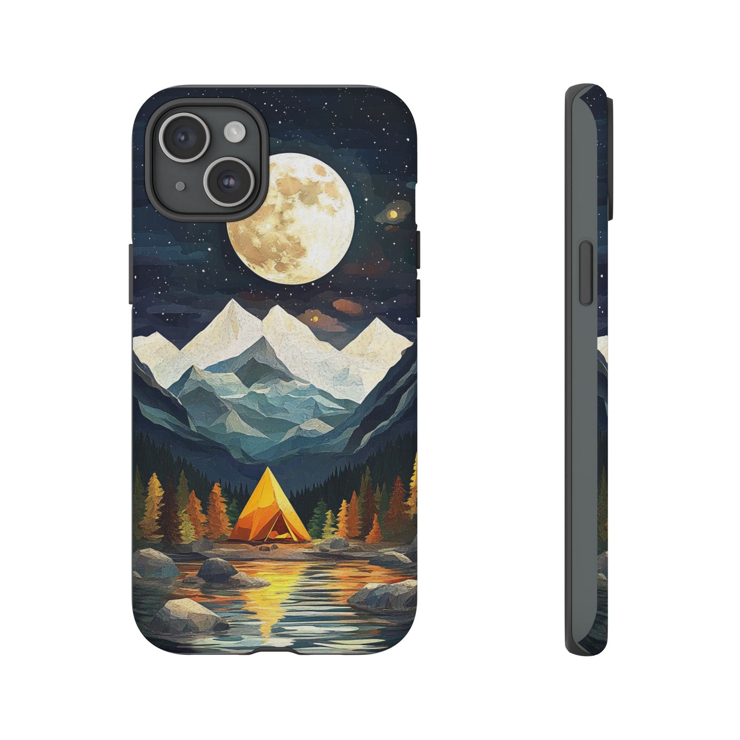 Moonlit Mountain Camping Phone Tough Case