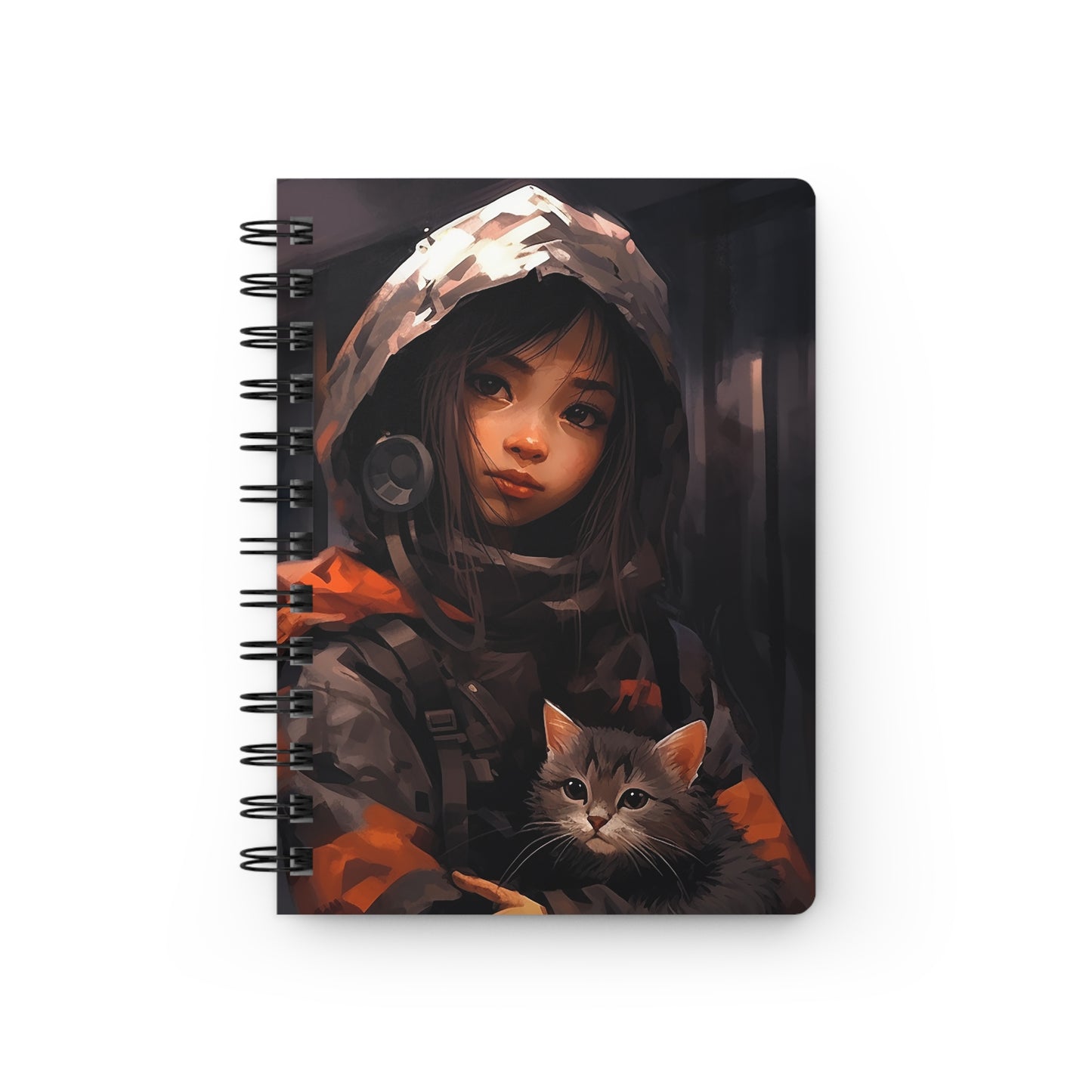 Urban Survivor Cat Girl Spiral Bound Journal Notebook