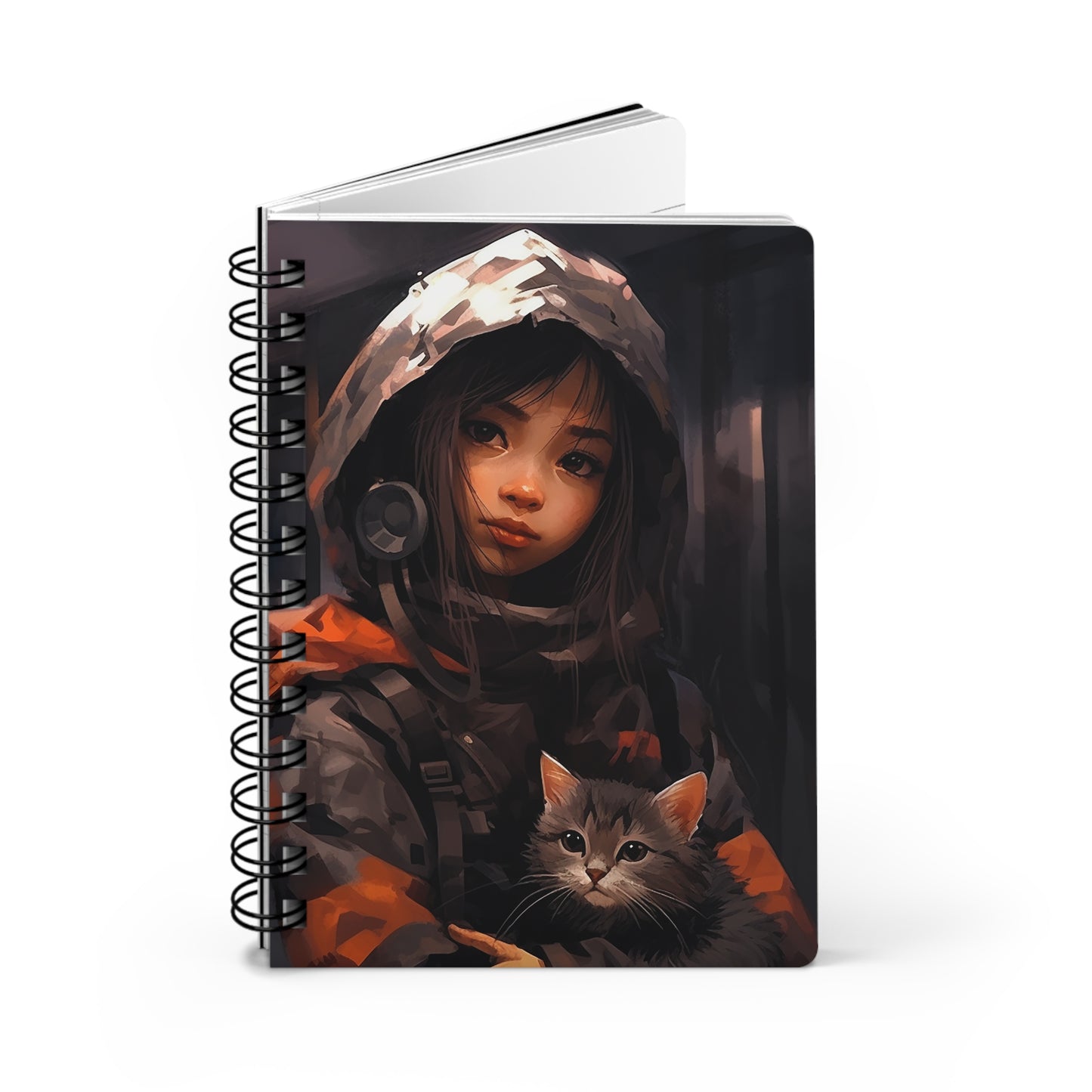 Urban Survivor Cat Girl Spiral Bound Journal Notebook