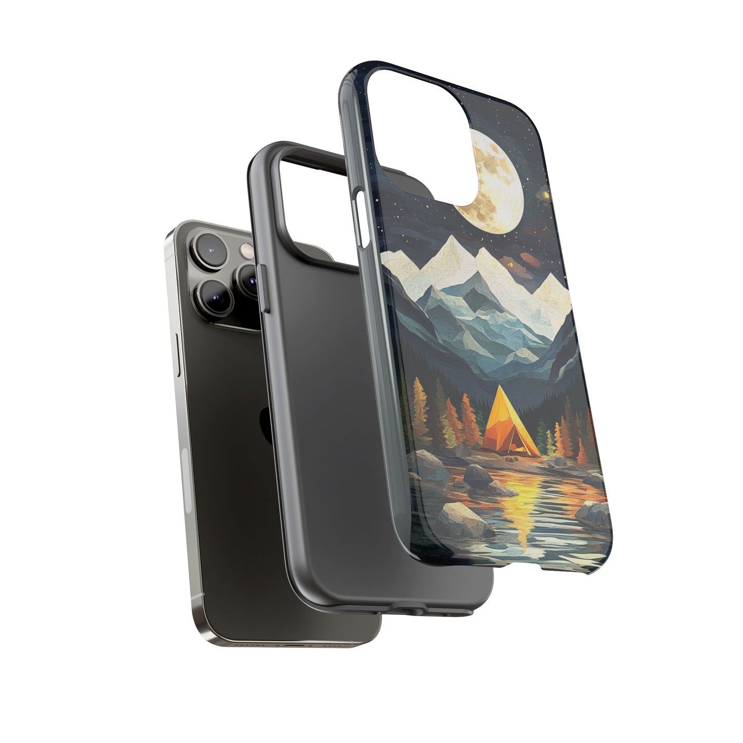 Moonlit Mountain Camping Phone Tough Case